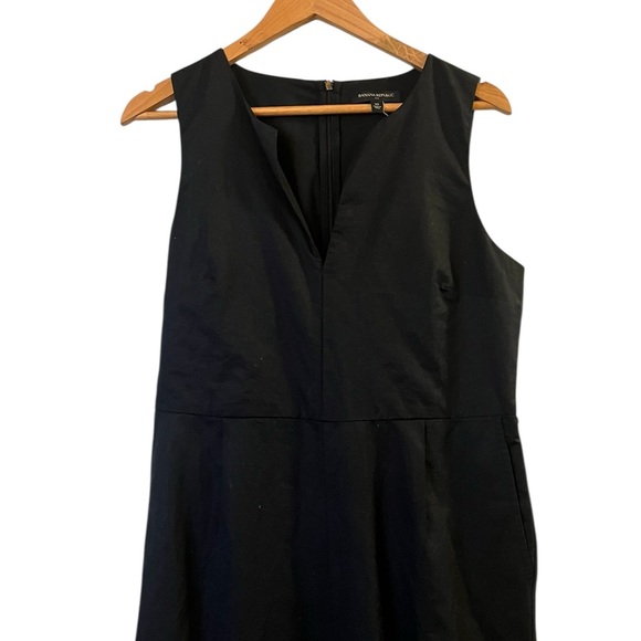 Banana Republic Black Sleeveless Cotton-Linen Cropped Wide-Leg Jumpsuit -Size 10 - Picture 6 of 7